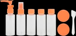 Reiseset 8in1 transparent/orange von DIV.SAISONMARKEN