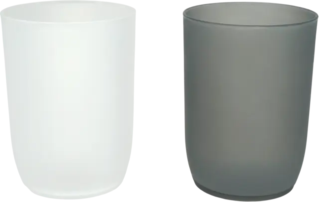 Mundbecher Kunststoff gefrostet weiß/anthrazit von DIV.SAISONMARKEN