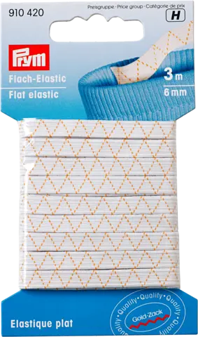 Flach-Elastic weiß 6 mm/3 m von PRYM