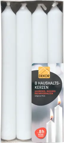 Haushaltskerzen, weiß von DEKOR