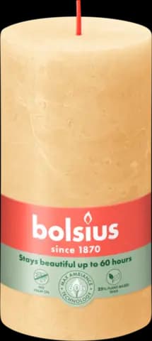 Rustic Stumpkerze oat beige 130 x 68 mm von BOLSIUS