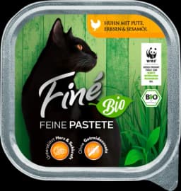 Bio Katze Huhn&Pute mit Erbsen und Sesamöl von FINE
