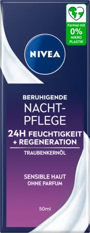 beruhigende Nachtpflege 24h Feuchtigkeit und Regeneration sensible Haut von NIVEA