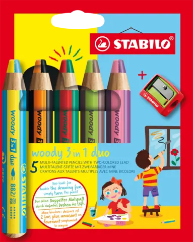 Woody 3 in 1 duo + Spitzer von STABILO