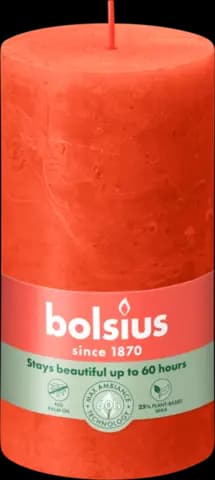 Stumpenkerze earthy orange 130 x 68 mm von BOLSIUS