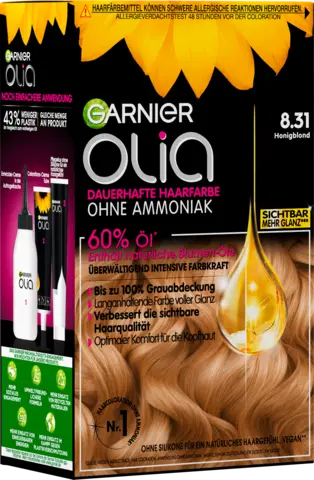 Olia Dauerhafte Haarfarbe 8.31 honigblond von GARNIER OLIA