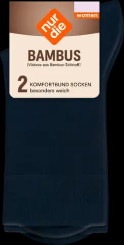 Damen Bambus Komfort Socke schwarz 940 Gr.39-42 2PA von NUR DIE