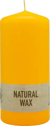 Natural Wax Stumpenkerze Stearin gepresst yellow 60 6,8 x 15cm von CUP CANDLE