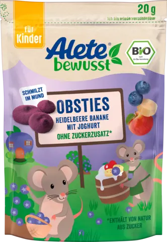 Obsties Heidelbeere Banane mit Joghurt von ALETE