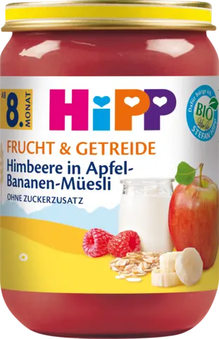 Bio Frucht & Getreide Himbeere in Apfel-Bananen-Müesli ab 8. Monat von HIPP