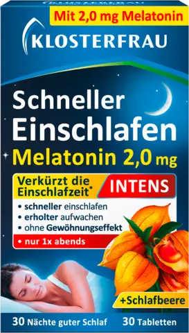 Schneller Einschlafen Melatonin Intens 2,0 mg von KLOSTERFRAU