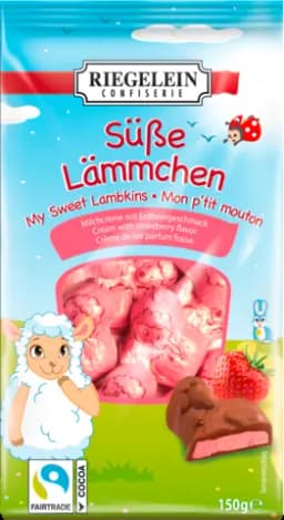 Osterlämmchen Erdbeere Milchcreme von RIEGELEIN