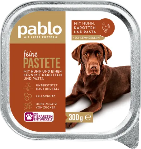 Feine Pastete Schlemmerkern mit Huhn, Karotten & Nudeln von PABLO