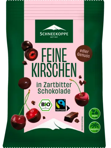 Bio Feine Kirschen in Zartbitterrschokolade vegan von SCHNEEKOPPE