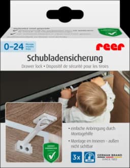Schrank-/Schubladensicherung mit Montagehilfe von REER