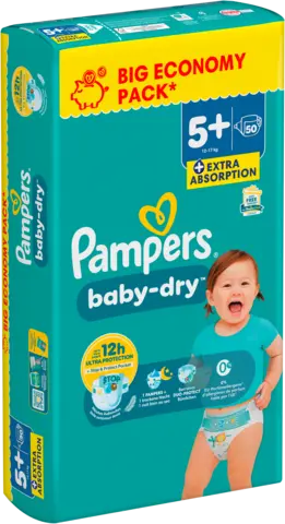 Baby Dry Windeln Junior Plus von PAMPERS