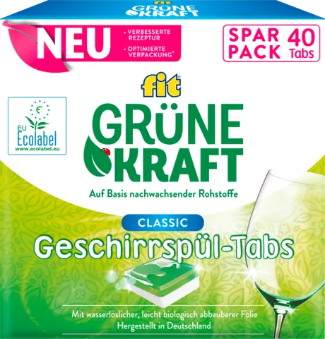Grüne Kraft Geschirrspültabs von FIT
