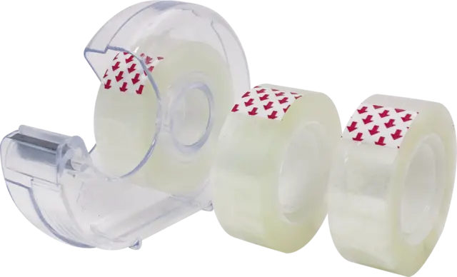 Handabroller mit 3 Rollen Klebefilm von STYLEX