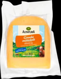 Bio Gouda mittelalt am Stück 50 % Rahmstufe von ALNATURA