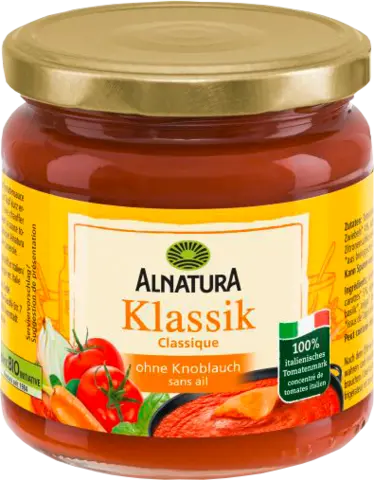 Bio Tomatensauce Klassik ohne Knoblauch von ALNATURA