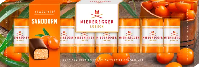 Marzipan Klassiker Sanddorn von NIEDEREGGER