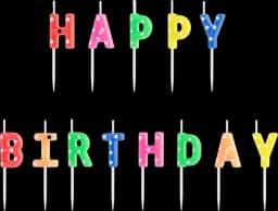 Geburtstagskerze Happy Birthday Mix 2,5 cm von DIV.SAISONMARKEN