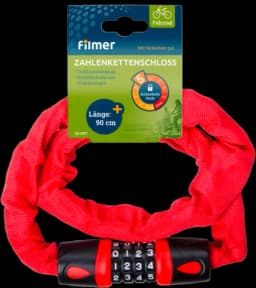 Zahlenkettenschloss 4-Ringe 5mm/90cm von FILMER