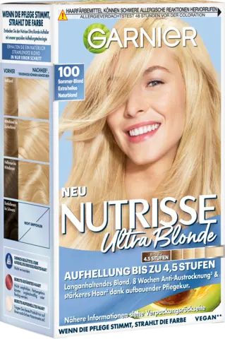 Nutrisse Creme Dauerhafte Pflege-Haarfarbe 100 sommerblond extra helles naturblon von GARNIER NUTRISSE