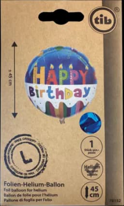 Folien-Ballon Happy Birthday 45 cm von TIB