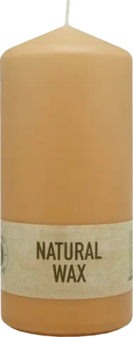 Natural Wax Stumpenkerze Stearin gepresst sand 25 6,8 x 15cm von CUP CANDLE