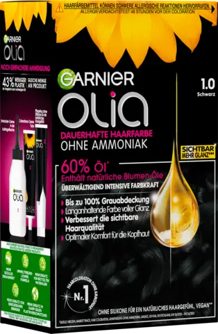 Olia Dauerhafte Haarfarbe 1.0 schwarz von GARNIER OLIA