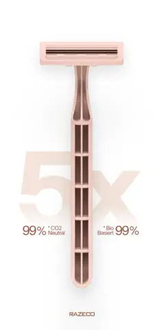 Plastikfreie Einwegrasierer rose von Razeco