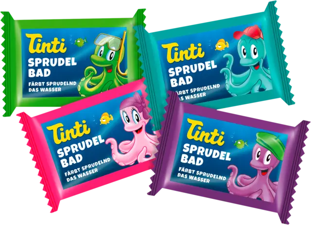 Sprudelbad türkis/pink/lila/grün von TINTI