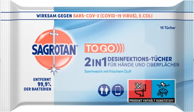 2 in 1 Desinfektions-Tücher von SAGROTAN