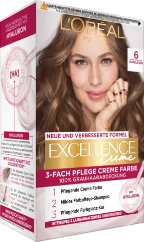 Excellence 3-fach Pflege Creme Farbe 6 Dunkelblond von EXCELLENCE