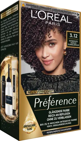 Préférence permanente Haarfarbe 3.12 intensives kühles Dunkelbraun von PREFERENCE