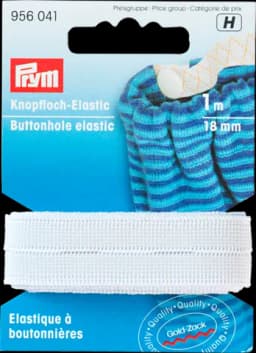 Knopfloch-Elastic weiß 18mm von PRYM