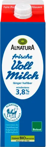 Bio frische Vollmilch 3,8 % Fett von ALNATURA