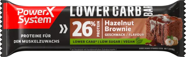 Lower Carb Hazelnut Brownie Geschmack von POWER SYSTEM