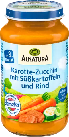 Demeter Karotte-Zucchini mit Süßkartoffeln und Rind ab 8. Monat von ALNATURA