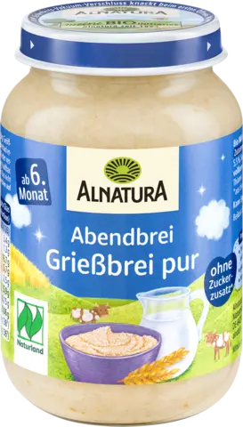 Bio Abendbrei Grießbrei pur von ALNATURA