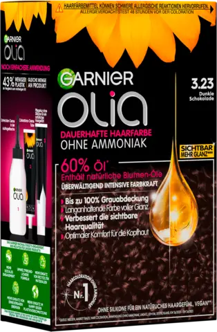 Olia Dauerhafte Haarfarbe 3.23 black chocolate von GARNIER OLIA