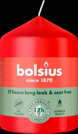Stumpenkerze rot 80 x 58 mm von BOLSIUS