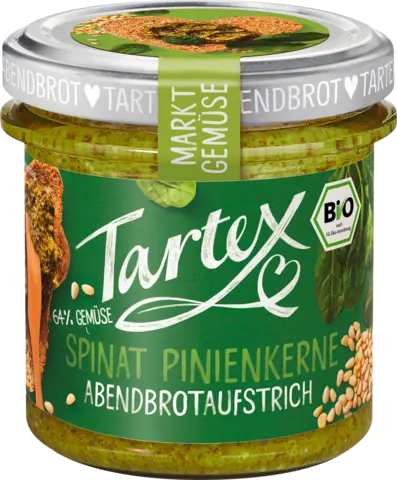 Bio Markt-Gemüse Brotaufstrich Spinat Pinienkerne von TARTEX