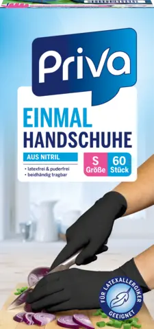 Einmalhandschuhe schwarz Gr. S von PRIVA
