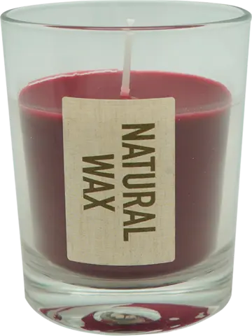 Kerze im Glas 501 bordeaux 7 x 8,6 cm von CUP CANDLE