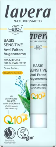 Basis Sensitiv Anti-Falten Augencreme Q10 von LAVERA