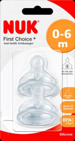 First Choice,Trinksauger, Silikon,2 Stück, Größe 1 S von NUK
