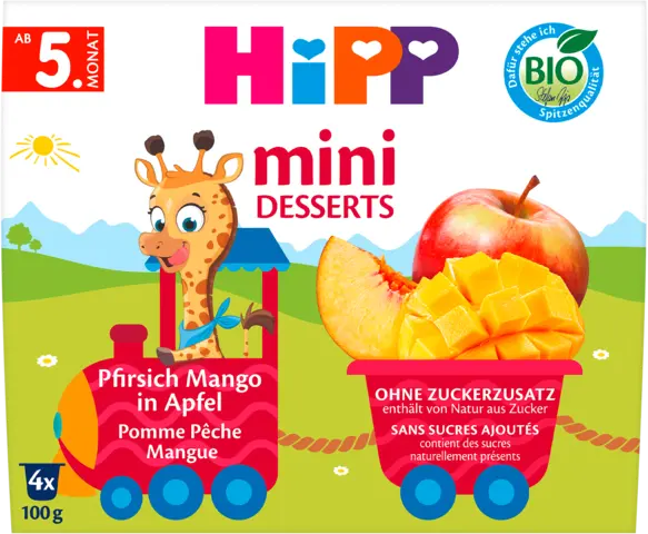 Bio Frucht-Pause Pfirsich in Apfel nach 4. Monat von HIPP
