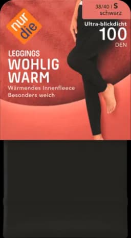 Wollig Warm, Leggings, 44-48, 100 Den, schwarz von NUR DIE